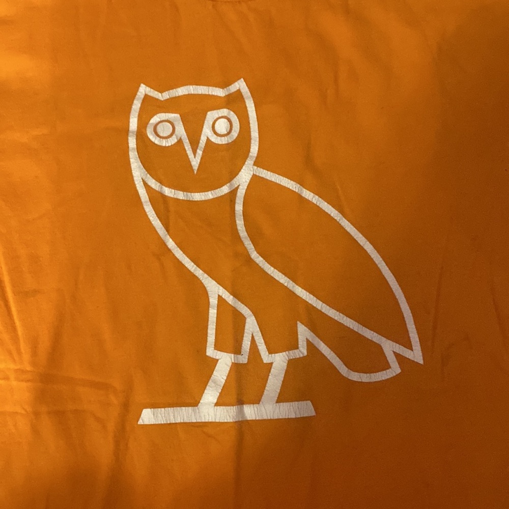 OVO OG Owl Tee Orange with White Size Large October’s Very Own Drake